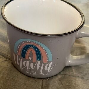 Gray Ceramic Mug with Rainbow Design